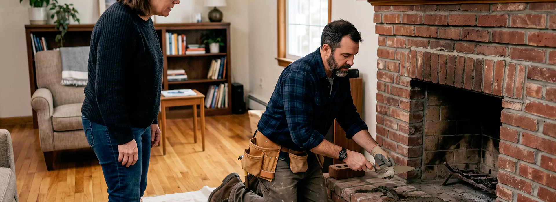 Brick Fireplace Repair in Marlboro