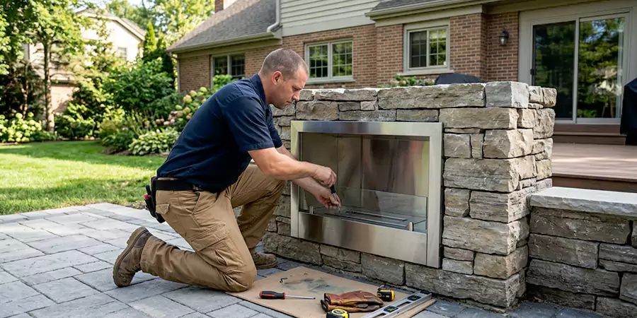 Outdoor Ethanol Fireplace Installation Marlboro