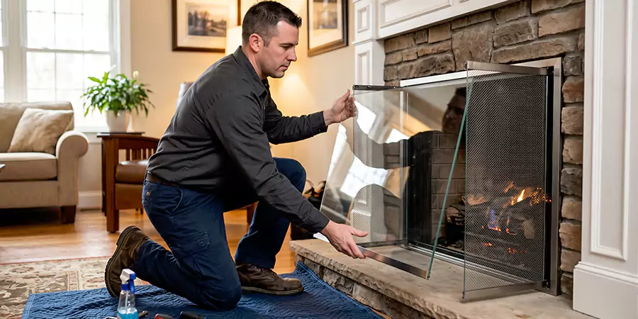 Fireplace Glass Panel and Screen Installation Marlboro